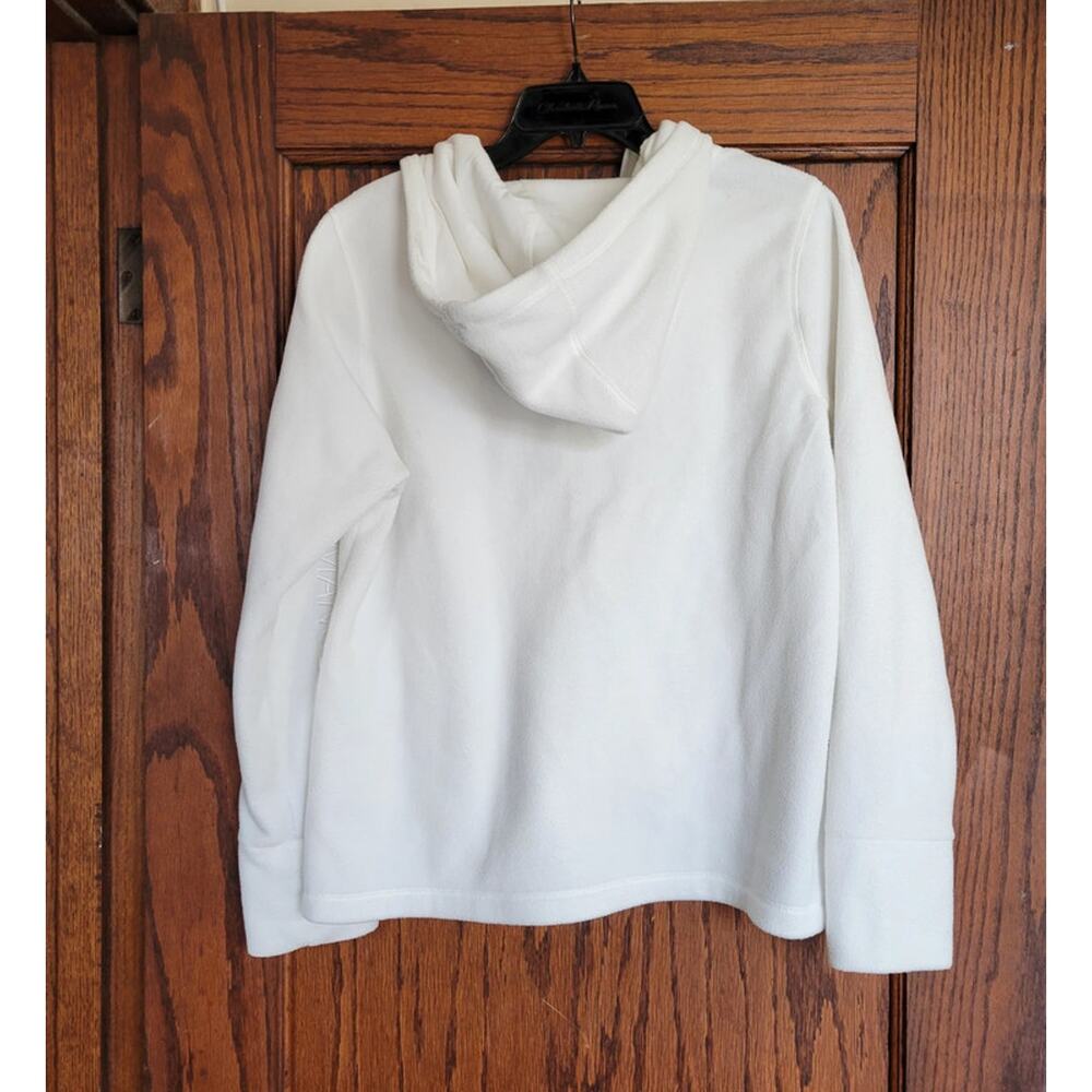 CALVIN KLEIN PERFORMANCE Fleece Jacket Womens Large White Embroidered Zip Hoodie - Picture 2 of 15